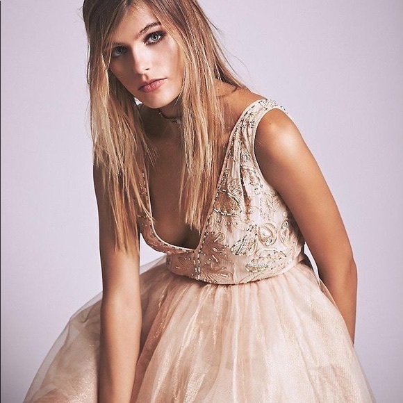 NWT Free People Déjà Vu Tulle Embellished Dress - Picture 5 of 8